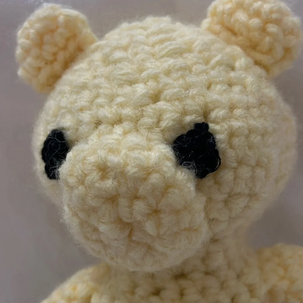 Yellow and Gray Amigurumi Stuffed Bear Toy - Picture 2 of 5
